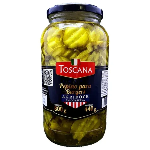 Pepino Em Conserva Toscana Burgers Agridoce 800G